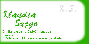 klaudia sajgo business card
